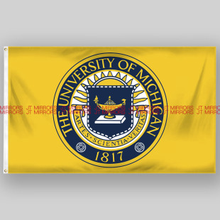 密歇根大学安娜堡分校UMich学院校旗校运会活动队旗旗帜定做flag