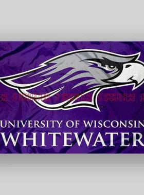 NCAA威斯康星大学白水旗帜队旗定做Wisconsin Whitewater Flag