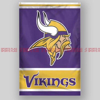 NFL美国明尼苏达维京人队橄榄球俱乐部冠军队旗Minnesota Vikings