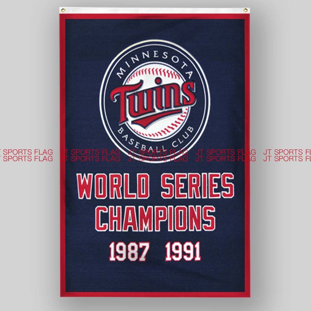 MLB美国明尼苏达双城队棒球俱乐部冠军队旗定做Minnesota Twins