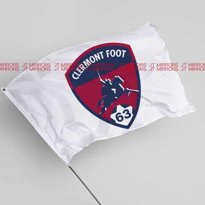 法甲联赛克莱蒙足球俱乐部周边应援队旗定做Clermont Foot flag