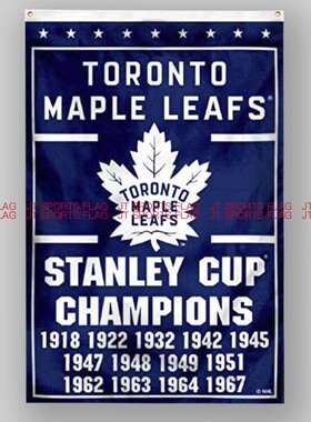 NHL加拿大多伦多枫叶队冰球俱乐部冠军队旗Toronto Maple Leafs