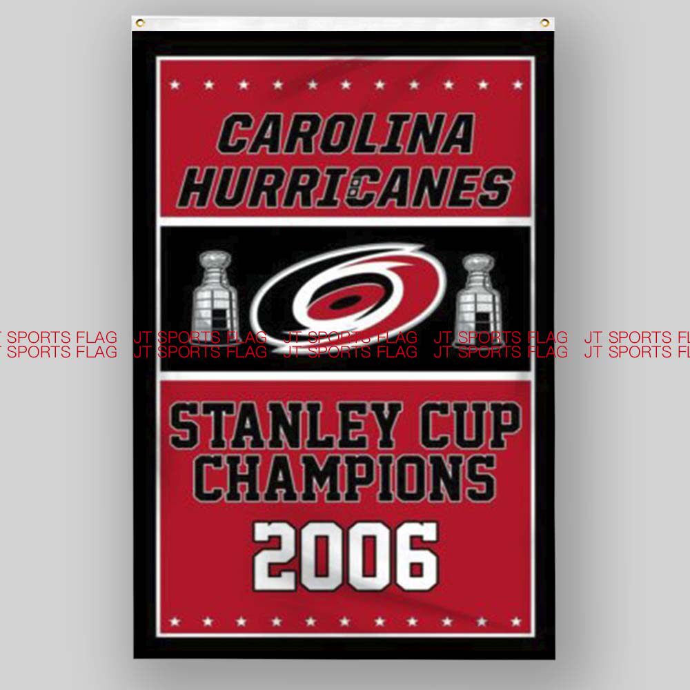 NHL美国卡罗莱纳飓风队冰球俱乐部冠军队旗Carolina Hurricanes