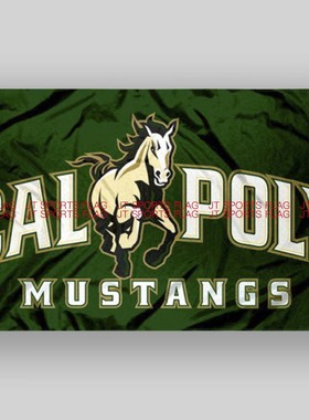 NCAA加州保利野马大学队旗旗帜定制定做Cal Poly Mustangs Flag