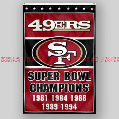 NFL美国旧金山49人队橄榄球俱乐部冠军队旗San Francisco 49ers