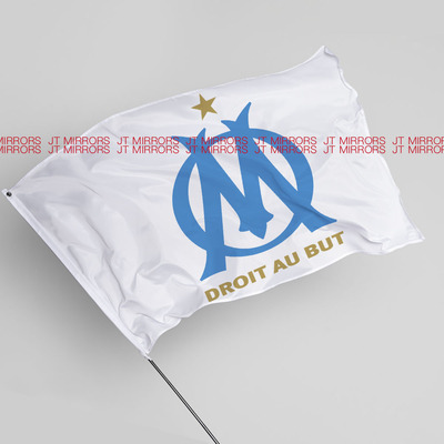 法甲联赛马赛足球俱乐部周边应援队旗定做Olympique de Marseille