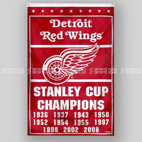 NHL美国底特律红翼队冰球俱乐部冠军队旗Detroit Red Wings flag - 封面
