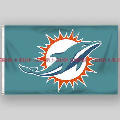 NFL美国迈阿密海豚队橄榄球俱乐部队旗定做Miami Dolphins flags