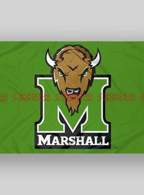 NCAA马歇尔雷鸣群旗帜校旗队旗Marshall Thundering Herd Flag