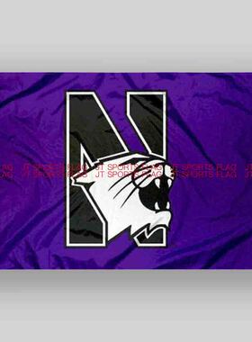 NCAA西北野猫旗帜大学校旗队旗定做Northwestern Wildcats Flag