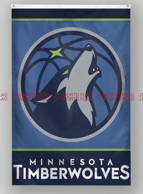 NBA明尼苏达森林狼篮球俱乐部冠军队旗帜Minnesota Timberwolves