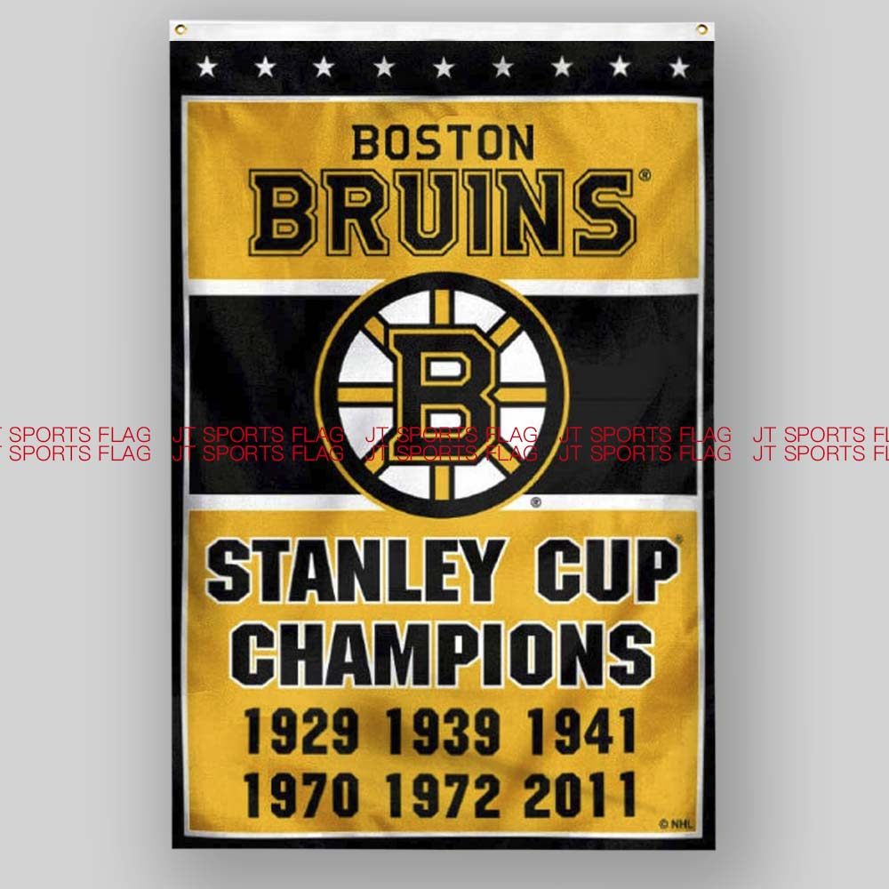 nhl美国波士顿棕熊队冰球俱乐部冠军队旗定制boston bruins flag