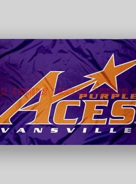 NCAA埃文斯维尔紫色王牌大学队旗Evansville Purple Aces Flag