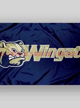 NCAA温盖特斗牛犬旗帜大学班旗队旗定做Wingate Bulldogs Flag