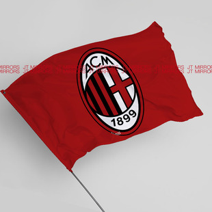 意甲联赛AC米兰足球俱乐部球队周边应援队旗定做A.C. Milan flag
