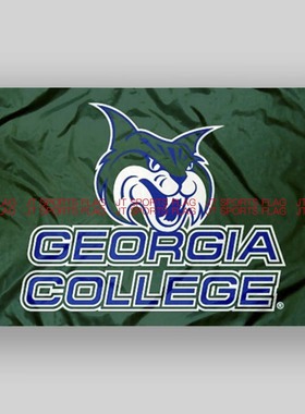 NCAA乔治亚学院山猫大学校旗队旗Georgia College Bobcats Flag
