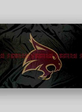 NCAA德克萨斯州山猫旗帜大学队旗定做Texas State Bobcats Flag