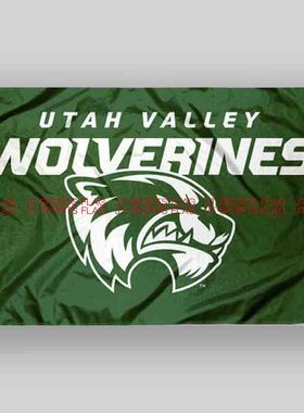 NCAA犹他谷金刚狼旗帜大学队旗定做Utah Valley Wolverines Flag