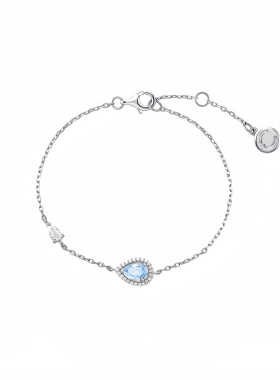 蓝眼泪S925纯银手链送女友礼物