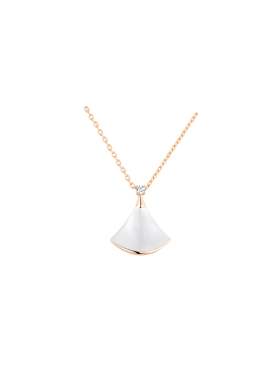 红裙子扇形红玛淄项链女款锁骨链