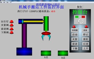 机械手组态王6.55和西门子S7-1200联机程序博途V14带IO表定做开发