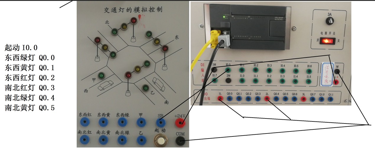 十字路口交通灯西门子S7-200PLC梯形图程序5代做写组态带注释IO表