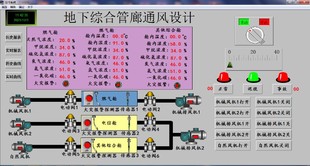 地下综合管廊通风设计组态王6.55模拟仿真程序T112带报表和曲线