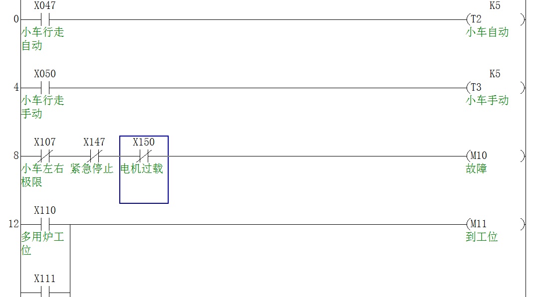 三菱FX系列PLC-四工位小车程序带IO表代做写PLC组态人机界面设计
