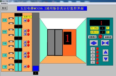 5五层电梯昆仑通泰通用版62仿真运行工程程序2代做写plc组态博图