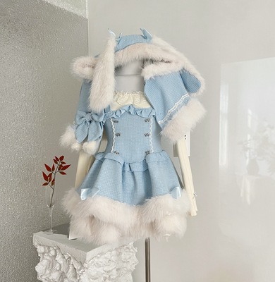 【现货】瑞茜·威瑟斯 玉桂Go 冬季氛围感甜美时尚套装连衣裙斗篷