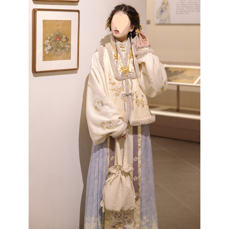 秋冬款【莳绘金缮】汉服女刺绣加厚明制马面裙仙气古装日常一整套,女装/女士精品,上衣,淘宝优惠券,粉丝福利购,淘宝优惠卷