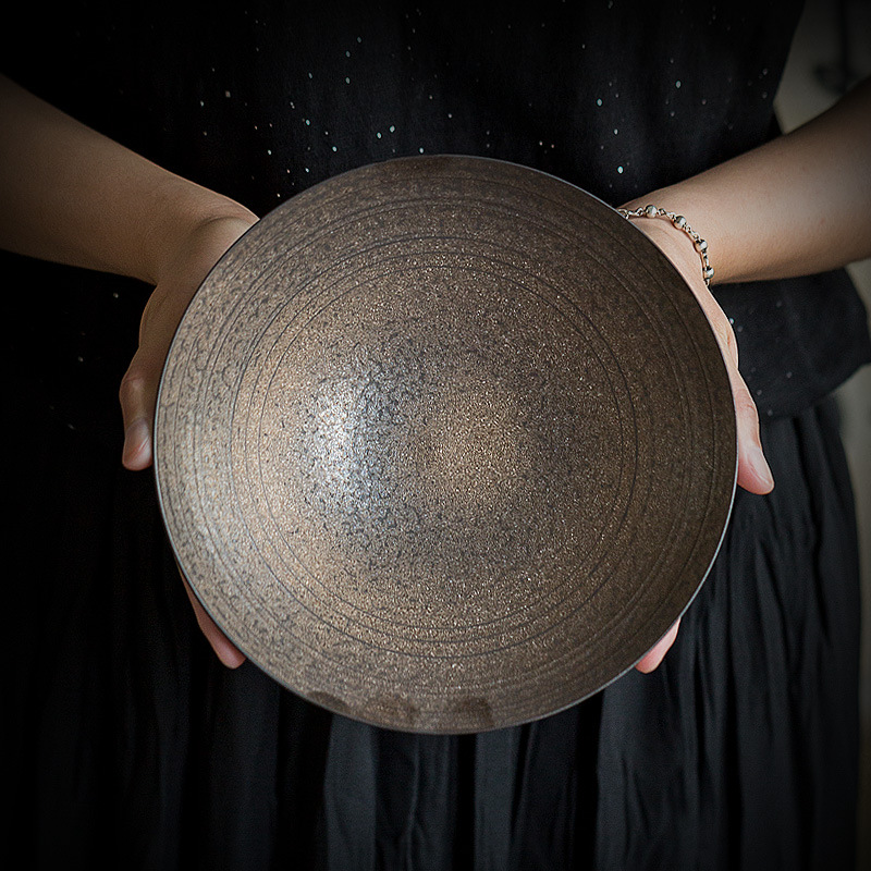 果盘手工鎏金釉壶承手作铁釉茶承陶瓷茶壶托盘功夫茶具储水干泡盘