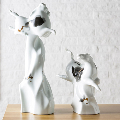 景德镇手工陶瓷十二生肖马摆件瓷器陶瓷马客厅办公室工艺品摆设