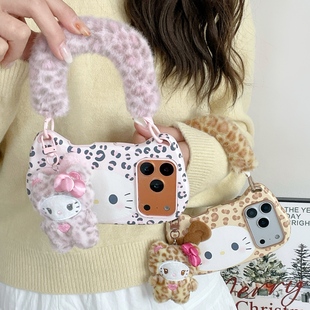 日韩系kitty猫苹果17promax手机壳17pro女款17适用iphone16promax月牙包包15pro毛绒16全包15卡通14pro可爱14