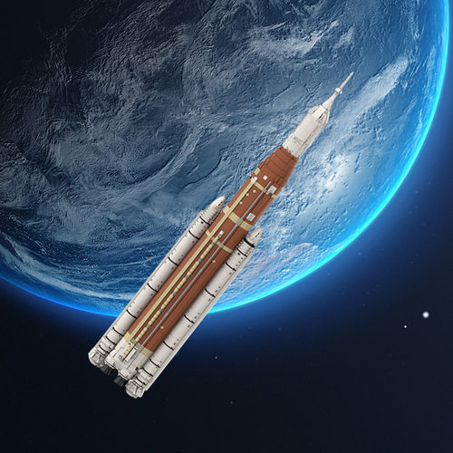 A0090 Gobricks高砖积木玩具 NASA SLS空间发射系统系列1:110摆件