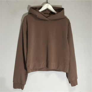 短款 水洗柔软卫衣高端有机棉 连帽套头纯色百搭外套 薄款 女士春季