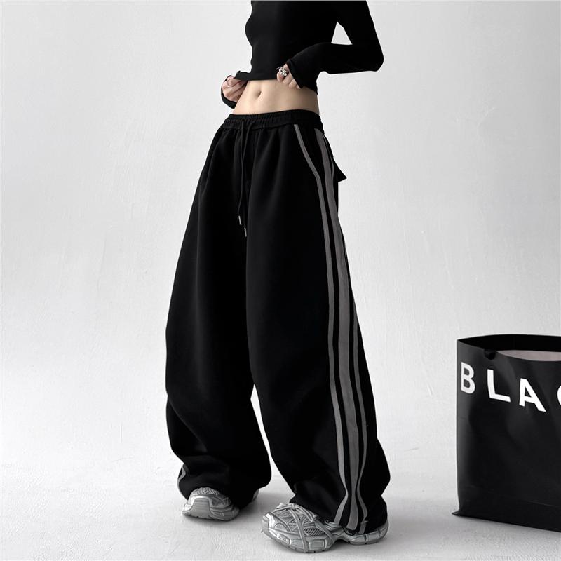 TROLL2025早秋新款工装裤女运动高个子直筒秋装宽松慵懒风休闲裤.