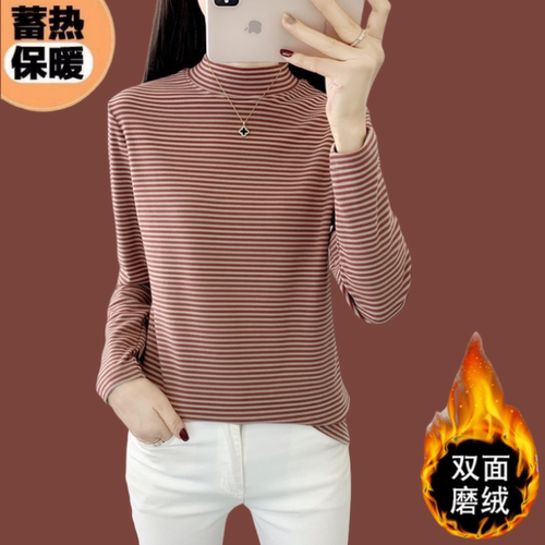 半高领打底衫女秋冬内搭2026新款高级感双面德绒可外穿加厚上衣服