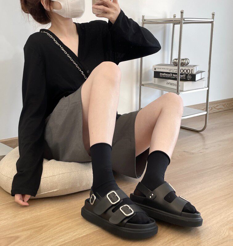穿裙子配的袜子女夏季凉鞋冰冰袜女薄款美腿中筒袜黑色百搭堆堆袜
