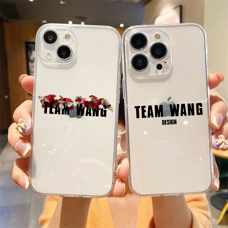 TEAM WANG王嘉尔潮牌苹果15手机壳华为mate60pro创意个性/小米/VIVO/IOQQ/OPPO潮男女英文字母硅胶透明壳