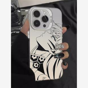 杀生丸手机壳适用于苹果15plus新款彩银镭射iPhone14promax新年13中国红12动漫11潮酷12por个性ip十五高级11