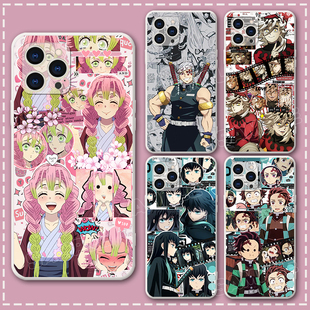 鬼灭之刃甘露寺蜜璃直边手机壳适用苹果14华为vivoOPPOk10小米13