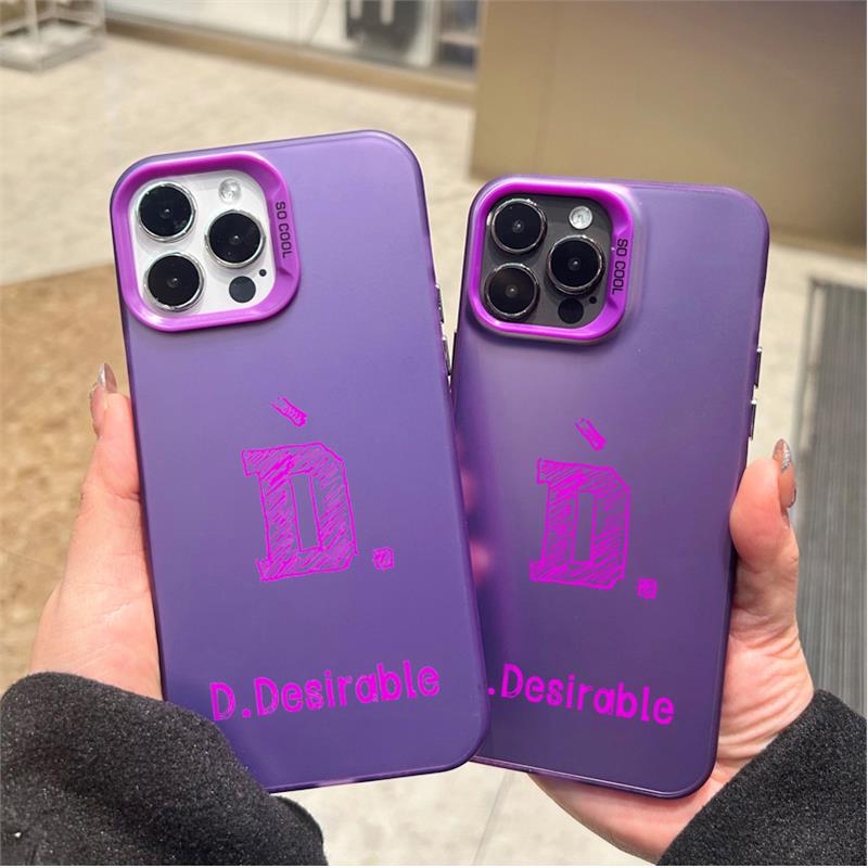 王鹤棣潮牌D.Desirable苹果15pro手机壳华为mate60pro创意女款/小米/VIVO/IOQQ/OPPO创意D字母情侣防摔彩银壳