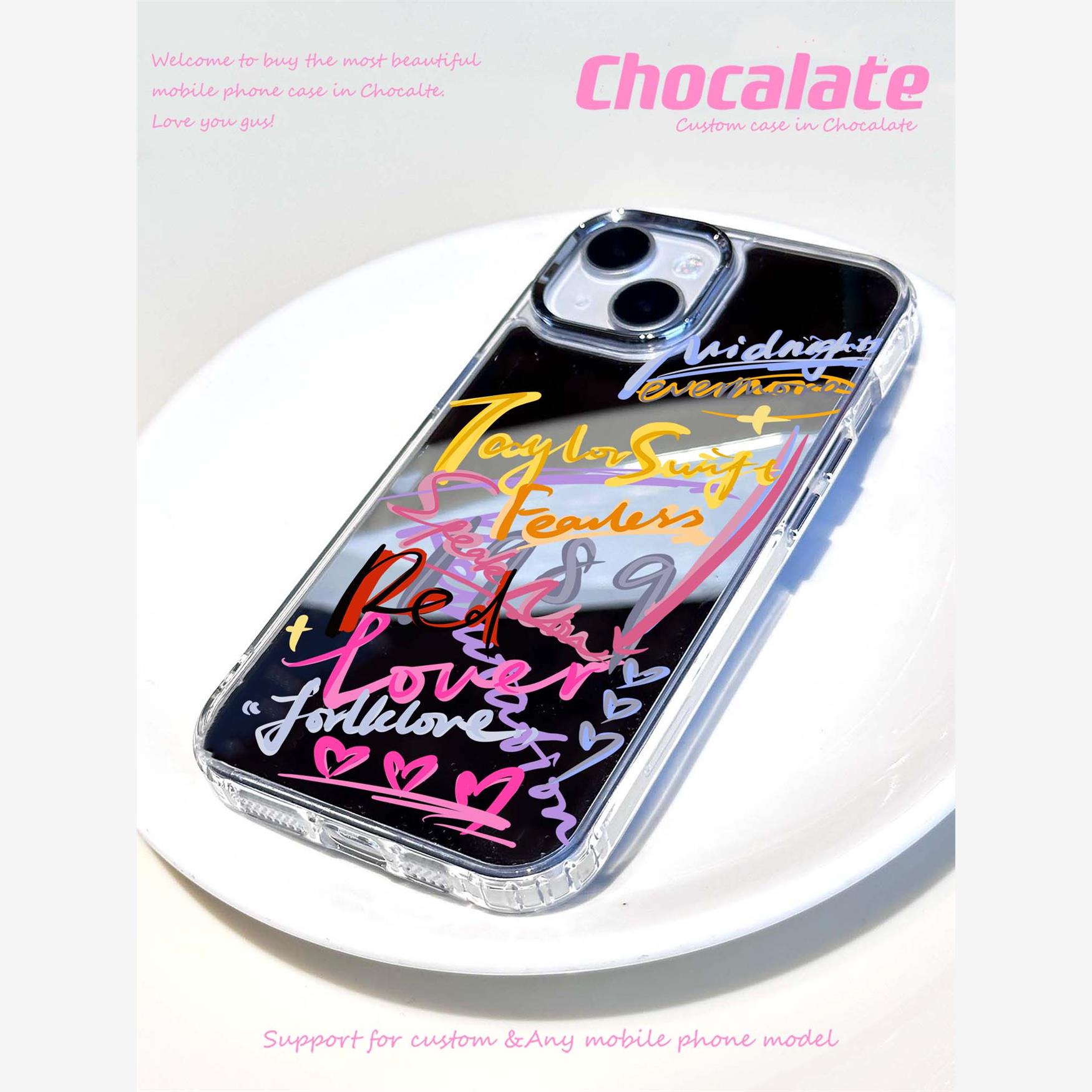 TaylorSwift泰勒专辑名合歌迷手机壳周边原创设计ins镜面适用于苹果15promax华为mate60pro手绘iphone小米14