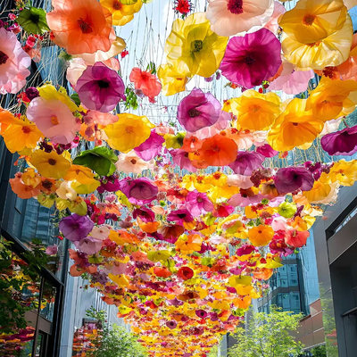 景区拍照打卡空中花海挂饰装饰花