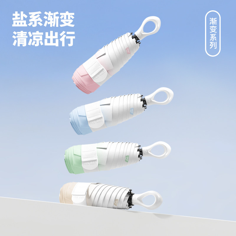 防晒伞五折小巧便携黑胶阻隔光照晴雨两用太阳伞