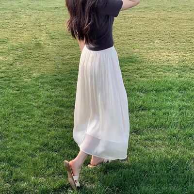 流光半身裙夏季2025珠光