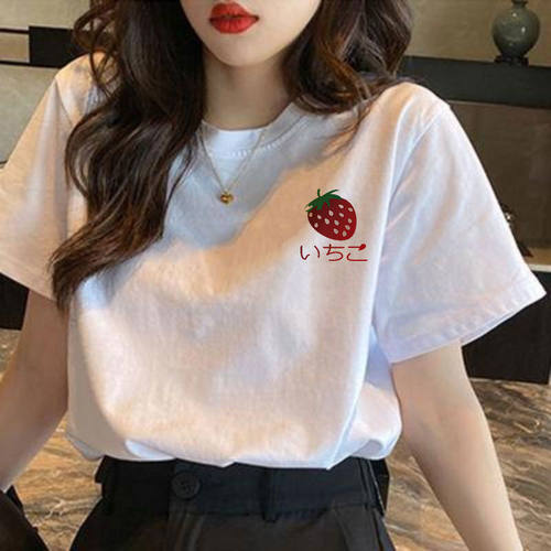 100%纯棉短袖T恤女学生2