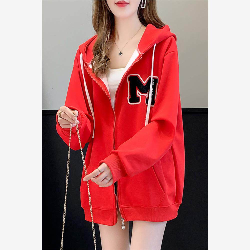 春秋胖mm开衫国潮刺绣新款运动拉链卫衣外套宽松大码女装学生上衣