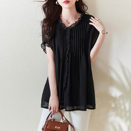 雪纺衬衫大码女装2025夏